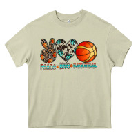 Mossy peace love basketball Heavy Core Tee - CowhideDigitalArt