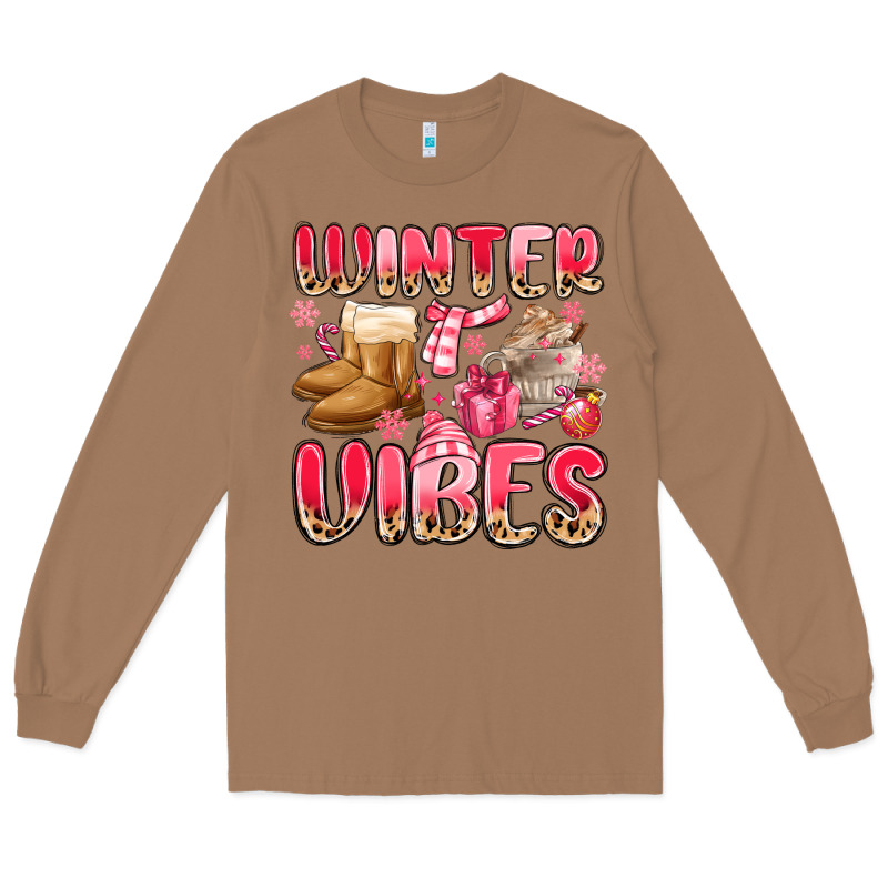 Pink Winter Vibes Long Sleeve Tee by MaliasSmallBusiness | Teevron