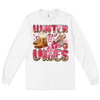 White pink winter vibes Long Sleeve Tee - MaliasSmallBusiness