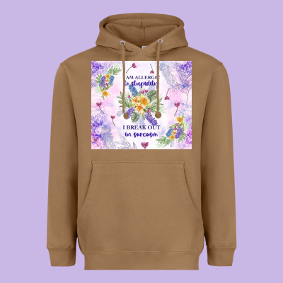 I Am Allergic To Stupidity Heavyweight Hoodie Designed By Tumblerdesignbyshophia