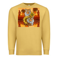 Antique Gold tigers with scratches Premium Sweatshirt - TumblerDesignByShophia