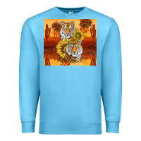 Ocean Blue tigers with scratches Premium Sweatshirt - TumblerDesignByShophia
