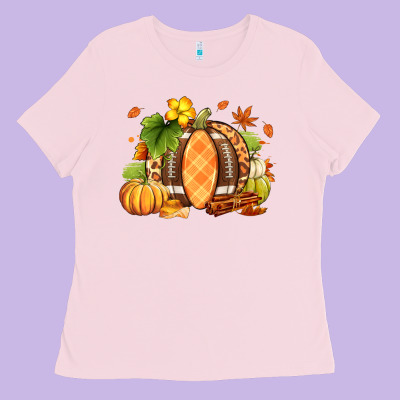 Fall American Football Ladies Tee Designed By Ranaportraitstore