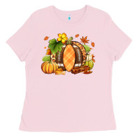Bubblegum Pink Fall American Football Ladies Tee - RanaPortraitStore