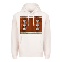 Pale Pink distressed american football pattern Premium Hoodie - TumblerDesignByShophia