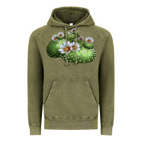Vintage Olive blossfeldia cactus Vintage Hoodie - LillyAllenDesigns