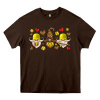 Chocolate Brown softball gnome Heavy Core Tee - HRA Design Shop