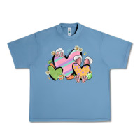 Pebble Blue easter hearts Urban Heavy Tee - MaliasSmallBusiness