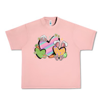 Salmon easter hearts Urban Heavy Tee - MaliasSmallBusiness