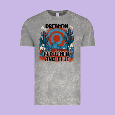 Dream' In Red White And Blue Vintage Tee Designed By Maliassmallbusiness
