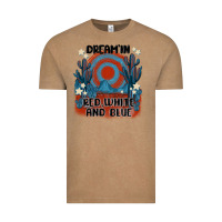 Vintage Coffee dream' in red white and blue Vintage Tee - MaliasSmallBusiness