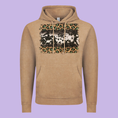 Leopard Cowhide Pattern Background Vintage Hoodie Designed By Jasminsmagicworld