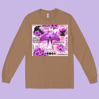 Witchy Celestial Witch Long Sleeve Tee Designed By Maliassmallbusiness
