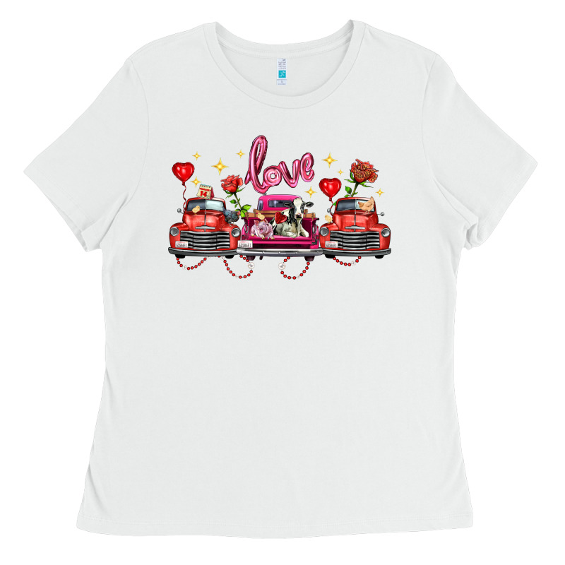 Valentine's Day Farm Trucks Farm Animals Ladies Tee by FaDigitalArtStudio | Teevron