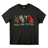 Asphalt peace love football Heavy Core Tee - CowhideDigitalArt