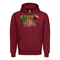 Burgundy Merry Christmas Apples Zipper Hoodie - Bettercallsaul