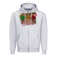 Heather Grey Merry Christmas Apples Zipper Hoodie - Bettercallsaul