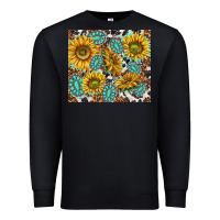 Black turquoise sunflowers with gemstones Premium Sweatshirt - TumblerDesignByShophia