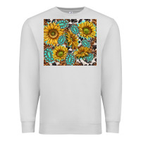 Dove Grey turquoise sunflowers with gemstones Premium Sweatshirt - TumblerDesignByShophia