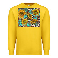 Lemon turquoise sunflowers with gemstones Premium Sweatshirt - TumblerDesignByShophia