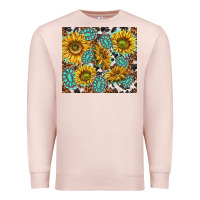 Pale Pink turquoise sunflowers with gemstones Premium Sweatshirt - TumblerDesignByShophia