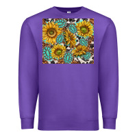 Purple turquoise sunflowers with gemstones Premium Sweatshirt - TumblerDesignByShophia