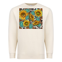 Sandshell turquoise sunflowers with gemstones Premium Sweatshirt - TumblerDesignByShophia