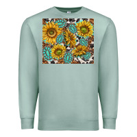 Seafoam turquoise sunflowers with gemstones Premium Sweatshirt - TumblerDesignByShophia