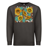 Smoke turquoise sunflowers with gemstones Premium Sweatshirt - TumblerDesignByShophia