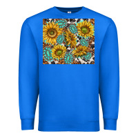 True Royal turquoise sunflowers with gemstones Premium Sweatshirt - TumblerDesignByShophia