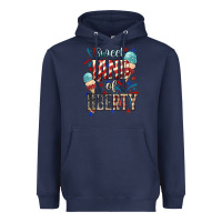 Navy Sweet land of liberty 4th of july Heavyweight Hoodie - HowdyJamesFarm