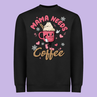Mama Needs Coffee Heavyweight Sweatshirt Designed By Maliassmallbusiness