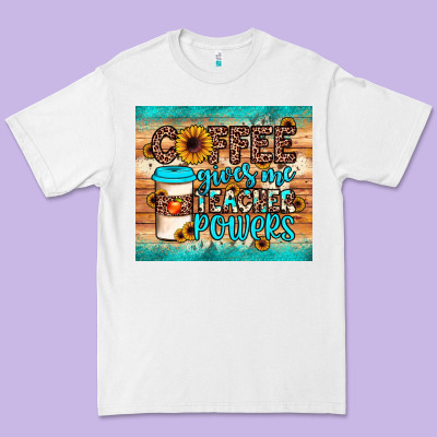 Coffee Gives Me Teacher Powers Premium Tee Designed By Jahusdesignshop