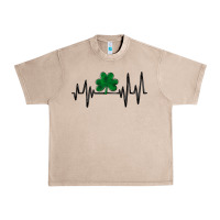 French Oak shamrock heartbeat Urban Heavy Tee - MaliasSmallBusiness