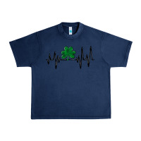 Navy shamrock heartbeat Urban Heavy Tee - MaliasSmallBusiness