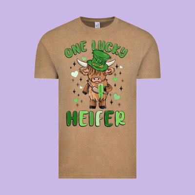 One Lucky Heifer Vintage Tee Designed By Maliassmallbusiness