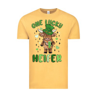 Vintage Mustard one lucky heifer Vintage Tee - MaliasSmallBusiness