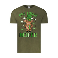 Vintage Olive one lucky heifer Vintage Tee - MaliasSmallBusiness
