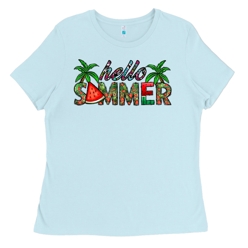 Hello Summer Ladies Tee by CowhideDigitalArt | Teevron