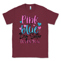 Burgundy pink or blue big sister loves you Classic Tee - MaliasSmallBusiness