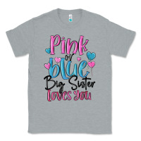 Heather Grey pink or blue big sister loves you Classic Tee - MaliasSmallBusiness