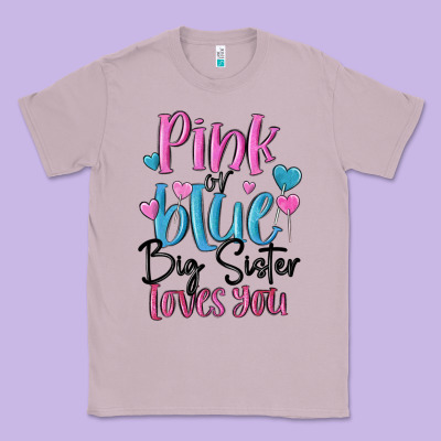 Pink Or Blue Big Sister Loves You Classic Tee Designed By Maliassmallbusiness