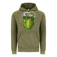 Vintage Olive blossfeldia cacti Vintage Hoodie - LillyAllenDesigns