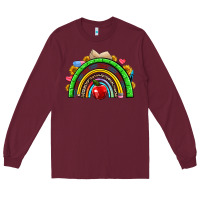 Burgundy school rainbow Long Sleeve Tee - NancyCooperArtShop