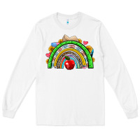 White school rainbow Long Sleeve Tee - NancyCooperArtShop