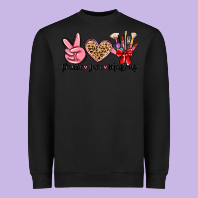 Peace Love Makeup Heavyweight Sweatshirt Designed By Maliassmallbusiness