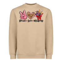 Mushroom peace love makeup Heavyweight Sweatshirt - MaliasSmallBusiness