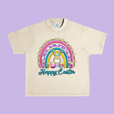 Easter Egg Bunny Rainbow Urban Heavy Tee Designed By Adodesignshop