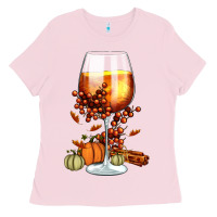 Bubblegum Pink Thanksgiving Fall Ladies Tee - FaDigitalArtStudio