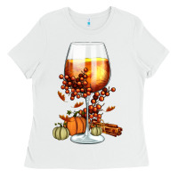 White Thanksgiving Fall Ladies Tee - FaDigitalArtStudio
